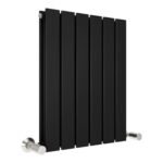Double Flat Panel Vertical Column Radiator Black 2768 BTU 600 X 408mm