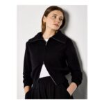 Double Zip Ribbed Knit Cardigan