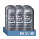Dove MenCare Clean Comfort 48hr Anti-Perspirant Deodorant Stick 6x 50 ml (£8.25 / £7.35 max S&S) at checkout