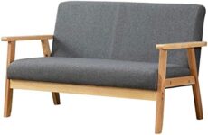 Dripex 2 Seater Sofa, Sofa Couch for Living Room, Grey Linen Fabric