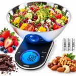 Duronic KS5000 Digital Kitchen Scale, Stainless Steel Bowl, 5kg, 3L, Black
