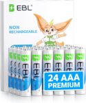 EBL AAA Batteries 24 Pack, 1.5V Alkaline Triple A Batteries, Long-Lasting Alkaline Power for All Your Devices, 10-Year Shelf Life