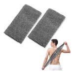 ELNX 2-Pack Exfoliating Shower Towels, Antibacterial, Black