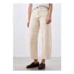 Ecru Barrel Leg Jeans