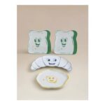 Egg, Toast and Croissant Breakfast Plates Set of 4 (FREE C&C)