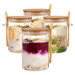 Eidoct 4-Pack Overnight Oats Containers with Wooden Lids and Spoon – Sold by dashug / FBA