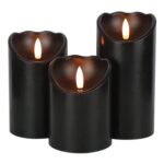 Eldnacele Black Pillar LED Candles Timer, 3 Pack