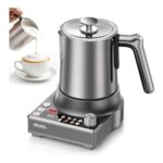 Electric Milk Frother 450ml, 8-in-1 Hot & Cold Cappuccino Steamer