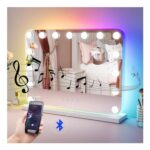 Elegant Hollywood Mirror with RGB Lights and Bluetooth Speaker