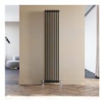 Elegant Traditional Black Vertical Radiator 1800×380 Mm Double-Column Cast Iron