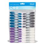 Elliotts Extra-Strong Soft Grip Wave Design Clothes Pegs, 48 Pack