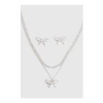 Embellished Bow Detail Jewellery Set