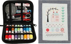 Embhlitfe Stitch Book Kit, 2026 New Portable Embroidery Sampler Book with High-Density Linen, Unbound Loose Pages for Easy Practice, Complete Sewing Books for Beginners & Craft Lovers