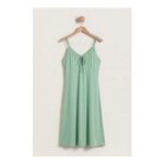 Enorsia Womens Strappy Jersey Midi Nightdress – Green