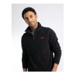 Errill 1/4 Zip Textured Fleece Black