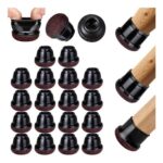 Euqvunn Chair Leg Protectors with Felt Pads, 18pcs, TPE, 15-25mm
