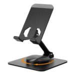 Euqvunn Stable Base Phone Stand, Height Adjustable, 360 Rotation, Black