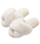 Evshine Fluffy Slippers Women Memory Foam Ladies Slippers