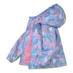 Exemaba Girls Hooded Fleece Jacket, Windbreaker Rain Coat, Purple, 9-10