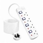 Extension Lead 5M, 4 Plug with Individual Switches (3250W) – Sold by XGUANG / FBA