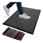 FB FunkyBuys Washable Indoor/Outdoor Rubber Door Mat, Anthracite 40×60 Cm