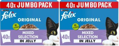 FELIX Original Mixed Selection in Jelly Wet Cat Food 40x85g (Pack of 2) – £19.98 or £18.98 wtth S&S