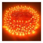 FFZZKJ Halloween Outdoor Lights, Orange, Waterproof Battery Timer, 30-LED, 3M