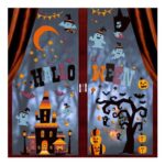 FINGOOO Halloween Window Sticker 150 Pcs Bat & Ghost Decals