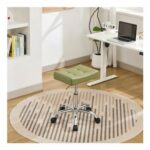 FIRAVOE Adjustable Wheeled Stool with Saddle Seat, Faux Leather