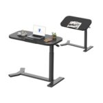 FLEXISPOT Overbed Table with Wheels, Adjustable Height, 75×40 Cm