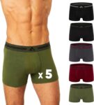 FM London Super Soft Bamboo Boxers Mens, Breathable Mens Boxers 5-Pack