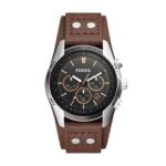 FOSSIL Coachman Watch for Men, Quartz Chronograph Movement with Leather Strap 44mm – Prime Exclusive