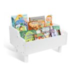 FURAOMEILI Montessori Kids Bookshelf Small White Pine Wood