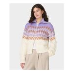 Fairisle Funnel Neck Zip Through