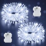 Fairy Lights Battery Powered, Total 10M 100LEDs Cool White (Warm White or Multicolour £5.64 / Orange & Purple £5.99) – Sold by Joolivo / FBA