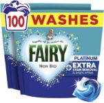 Fairy Non Bio Platinum Washing Liquid Pods, 100 Washes (Voted No1 for Sensitive Skin)