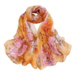 Fairygate Orange Chiffon Scarf for Women Lightweight Bridal Wrap A4424