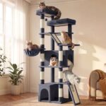 Feandrea Multi-Level Cat Tree for Large & Multiple Cats, 184.5cm, Dark Grey