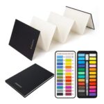 Fengxuanwl Accordion Sketchbook Set with Watercolour Paints, 24 Colours