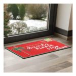 Festive Feeling Washable Door Mat – Santa Please Stop Here