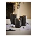 Festive Set of 3 Black LED Halloween Candles