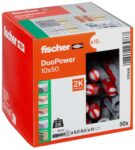 Fischer DuoPower 10 X 50, Powerful Universal Plug with Intelligent 2-Component Technology Fastenings, 50 Plugs Without Screws – Prime Deal