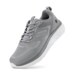 FitVille Mens Extra Wide Walking Trainers, Grey UK 9.5