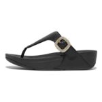 Fitflop Lulu Leather Crystal-Buckle Toe-Post Sandals