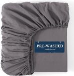 Fitted Sheet Double, 135×190 Pre-Washed, Deep Pocket 35cm – Grey