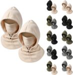 Fleece DoubleLayer Integrated Hat,3-In-1 Face & Neck Gaiter Ski Mask