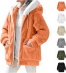 Fleece Jacket Women Teddy Hoodies Winter Full Zip Fuzzy Coats Warm Jackets