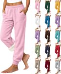 Fleece Jogger for Women Fluffy Sherpa Lined Thermal Sweatpants with Pockets