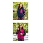 Fleece Womens Reversible Gilet in Blue/Pink