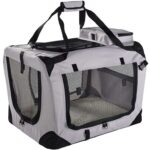 Floofy Friends Soft-Sided Foldable Dog Travel Crate, Large 70cm – Grey